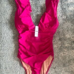 J. Crew Ruffle One Piece Swimsuit